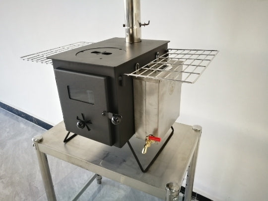 EGAN Portable Camping Wood Stove with 3L Hot Water Tank – Yukon Wolf
