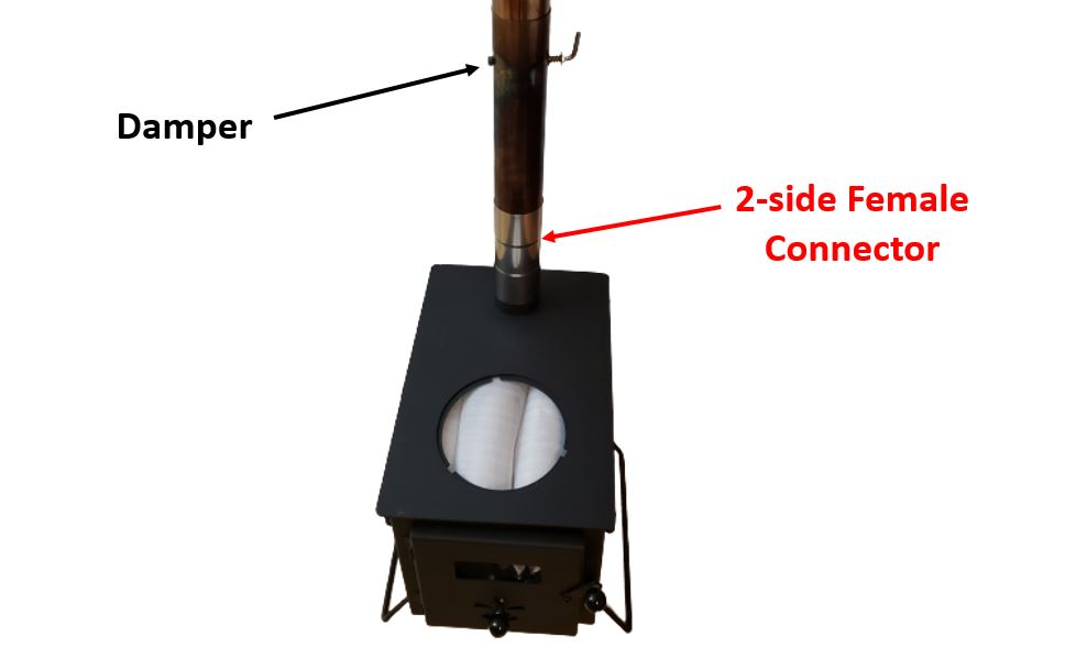 Pipe Connector/Adapters for the EGAN Camping Wood Stove (Price for the 2 pieces)