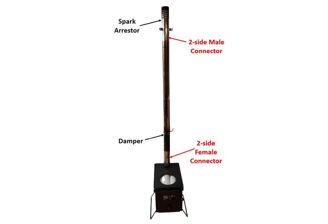 Pipe Connector/Adapters for the EGAN Camping Wood Stove (Price for the 2 pieces)